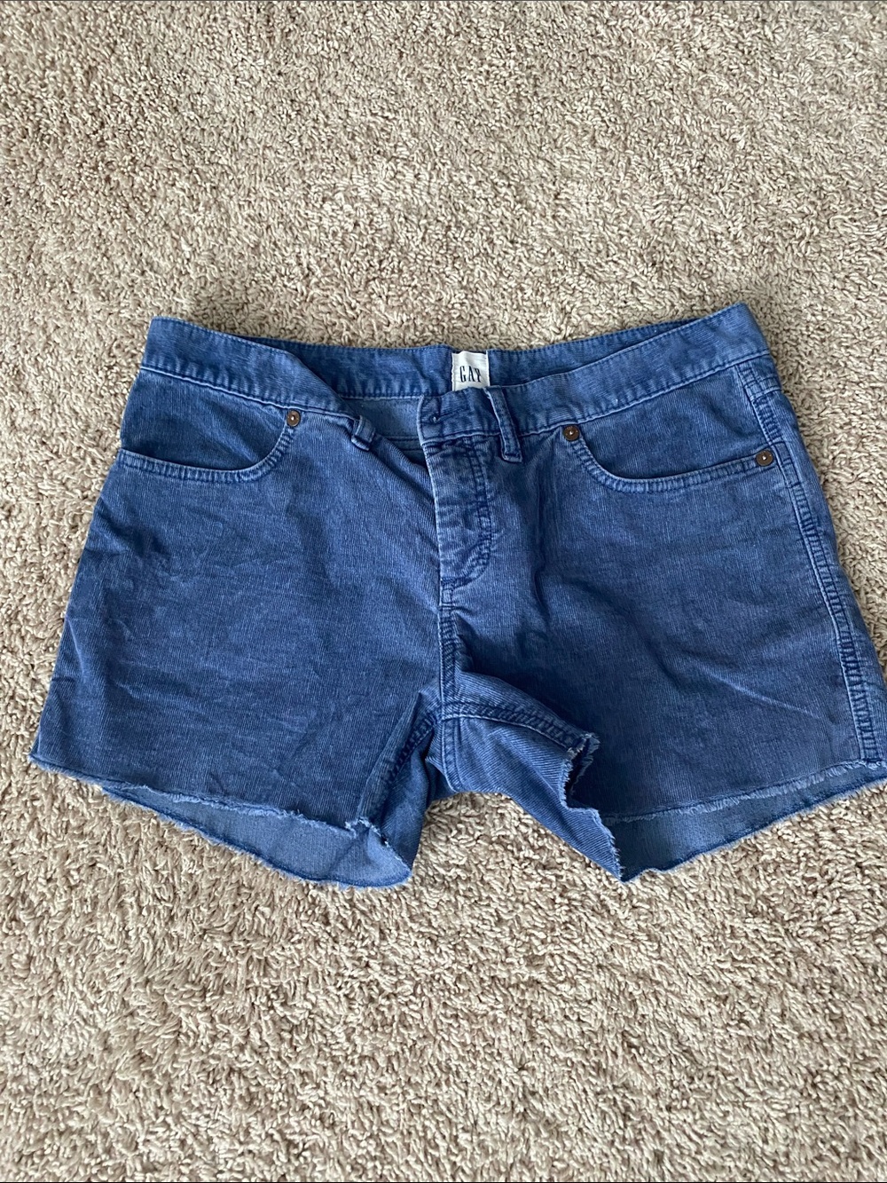 GAP Women's Medium Blue Denim corduroy Cutoff Shorts